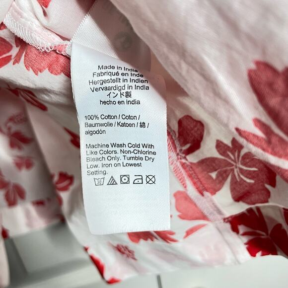 NEW J Crew Womens Square Neck Tank Top Blouse Red White Floral 3X - Picture 3 of 6